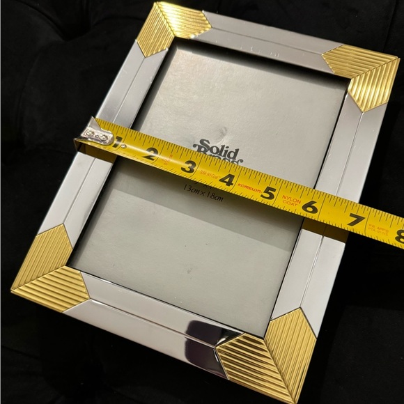 Vintage Solid Brass & Chrome Art Deco Revival Ornate Photo Frame 5x7 EUC 80s 90s - Picture 11 of 11